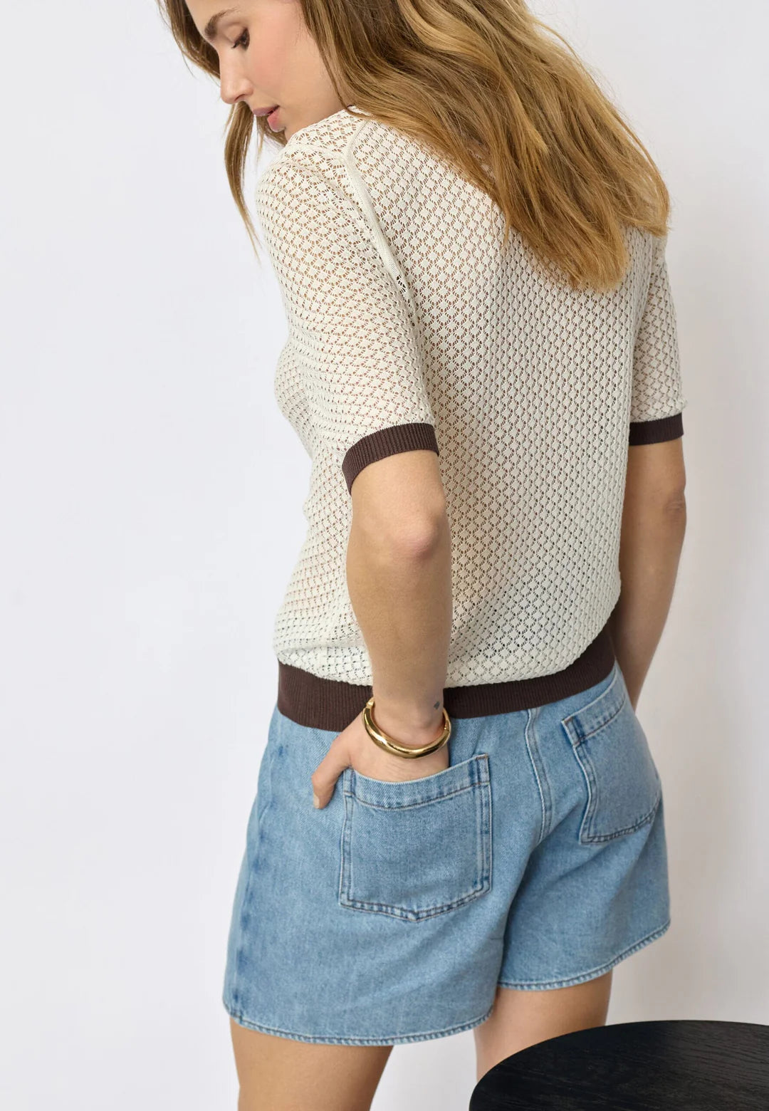 LueCC pointelle SS Cardigan
