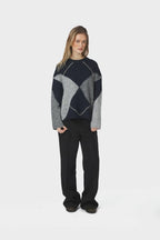 Inga Check Fluff Knit Blouse