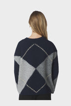 Inga Check Fluff Knit Blouse