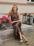 Celinie heavy sateen dress