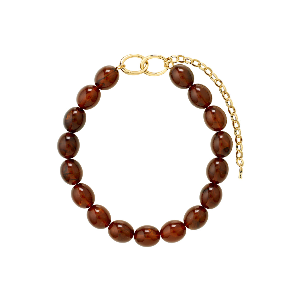 STILL necklace gold-plated/brown