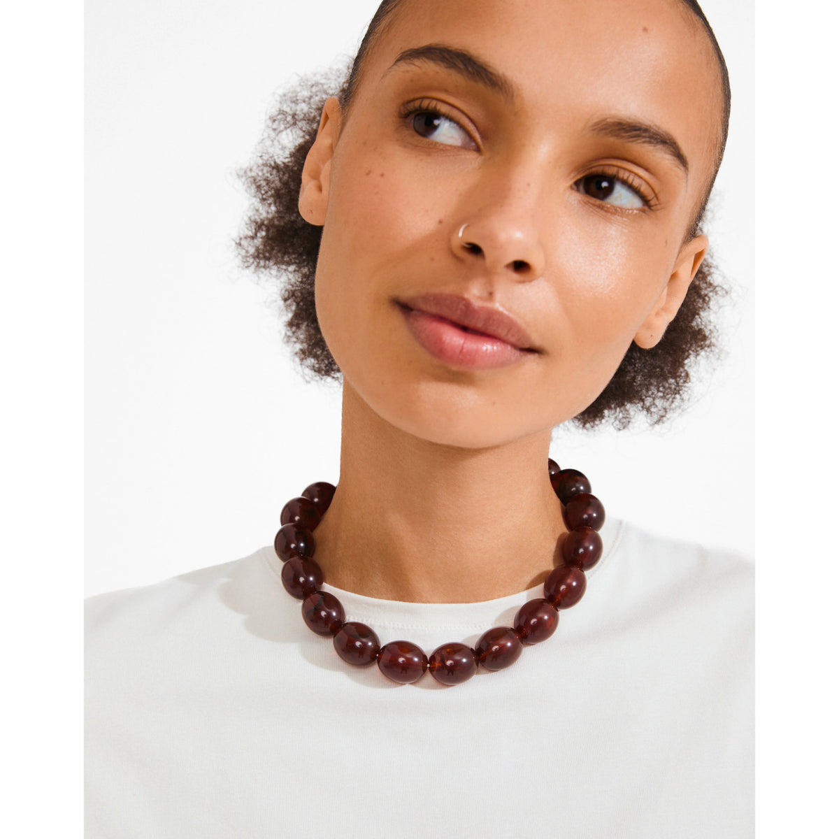 STILL necklace gold-plated/brown
