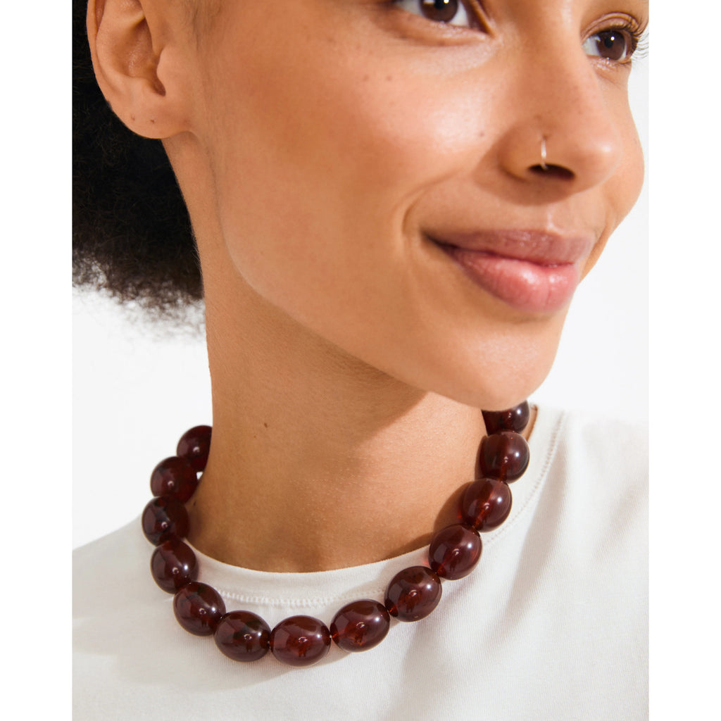STILL necklace gold-plated/brown