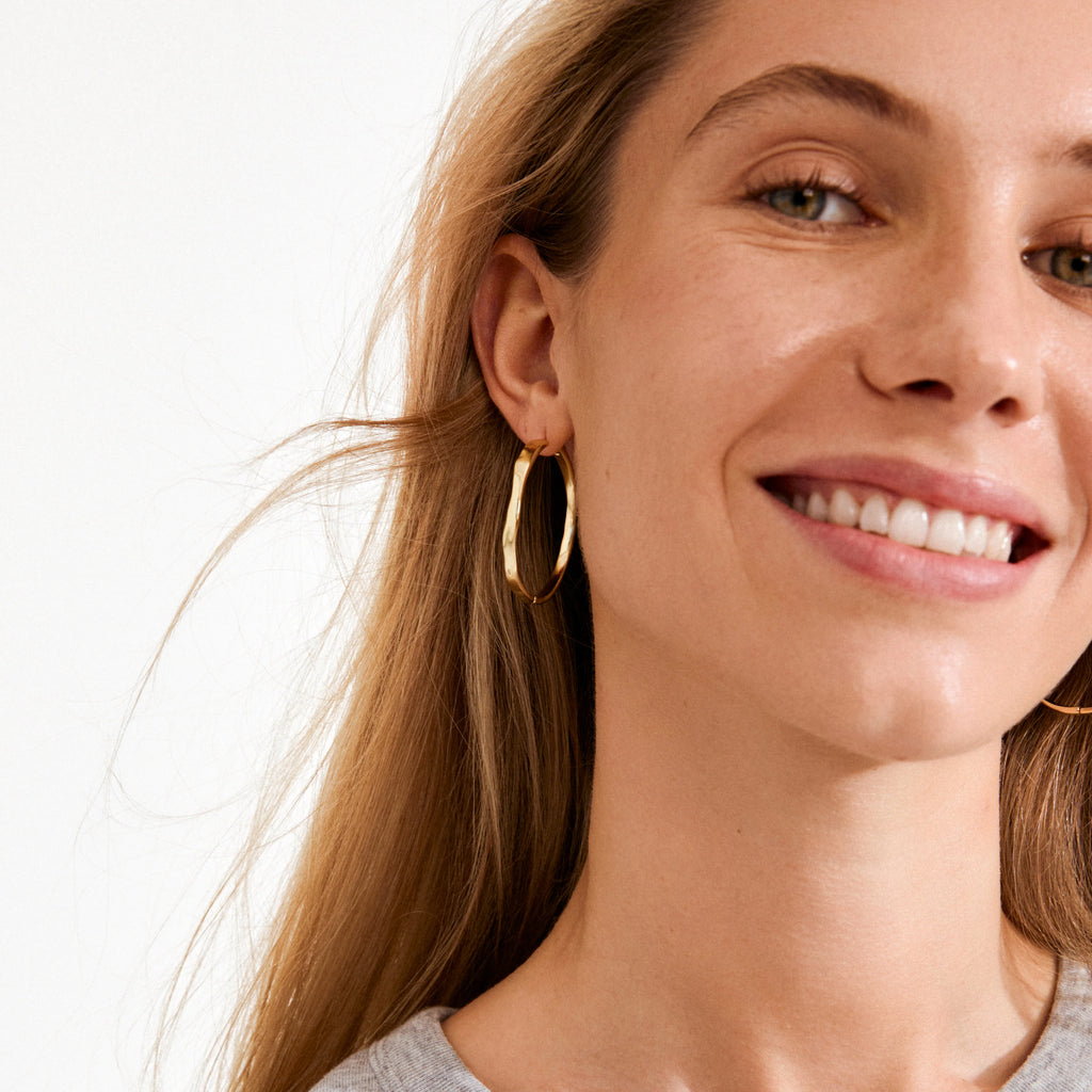 EMBER hoop earrings gold-plated Large