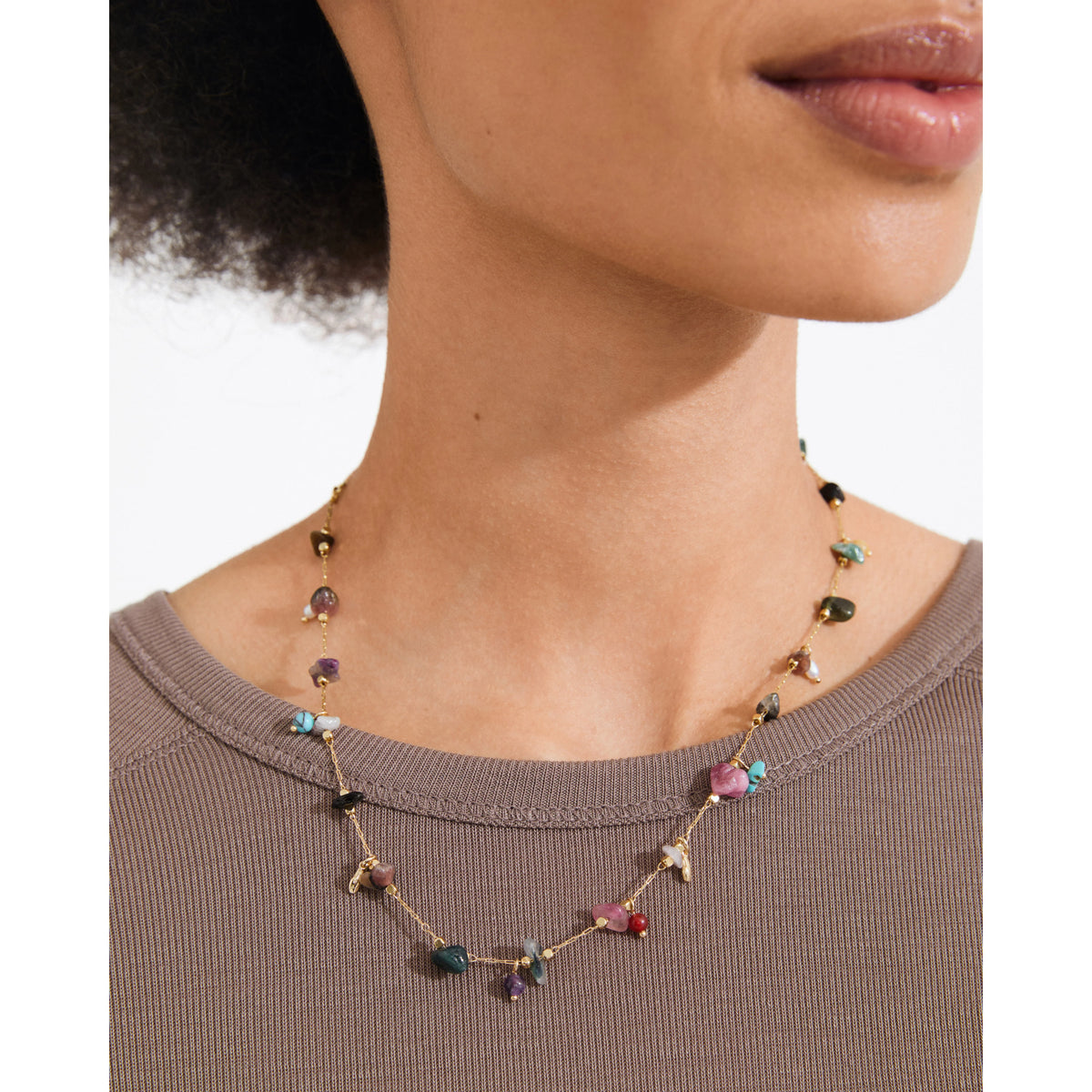HERE necklace gold-plated/multi