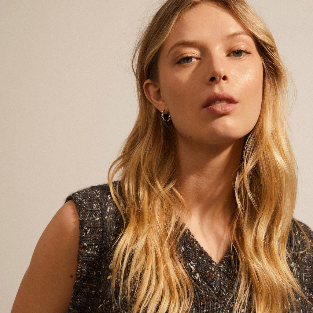 Solidarity medium bubbles hoop earrings