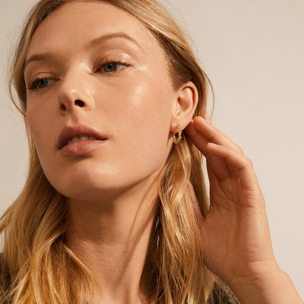 Solidarity medium bubbles hoop earrings