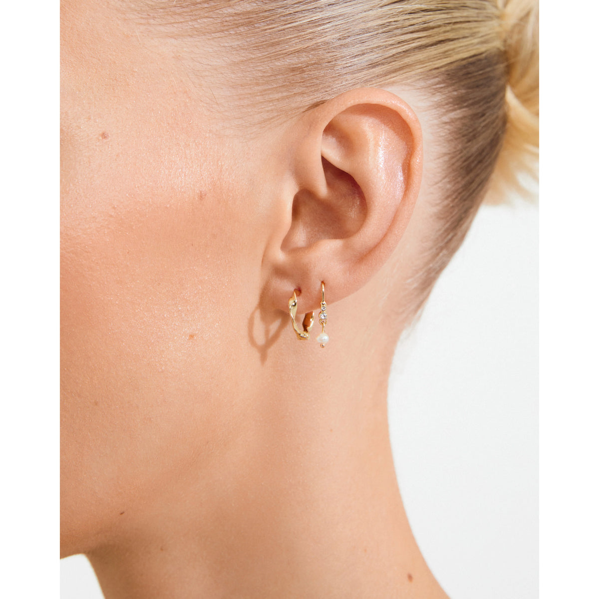 MORIN earrings 2-in-1 set, gold-plated