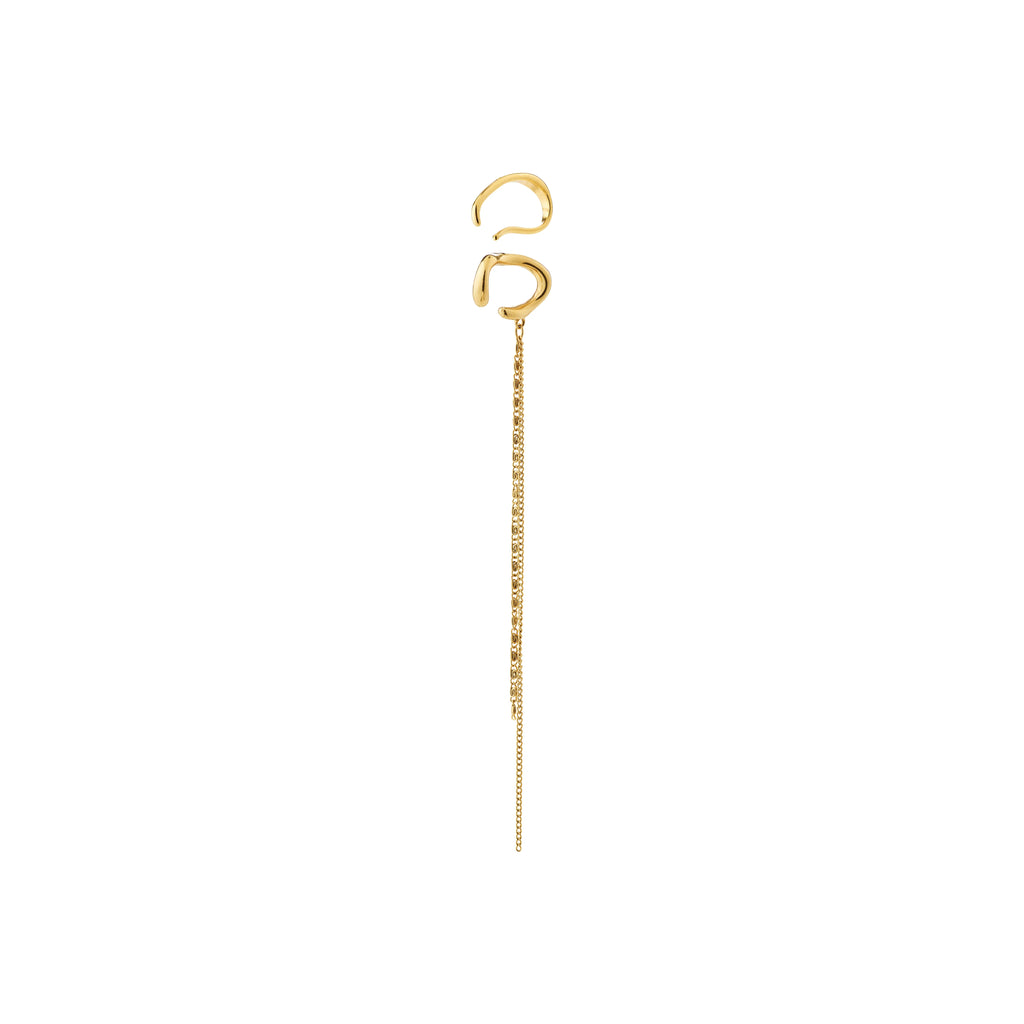 EVON ear cuff, 2-in-1 set, gold-plated