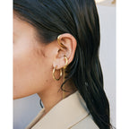 EVON ear cuff, 2-in-1 set, gold-plated