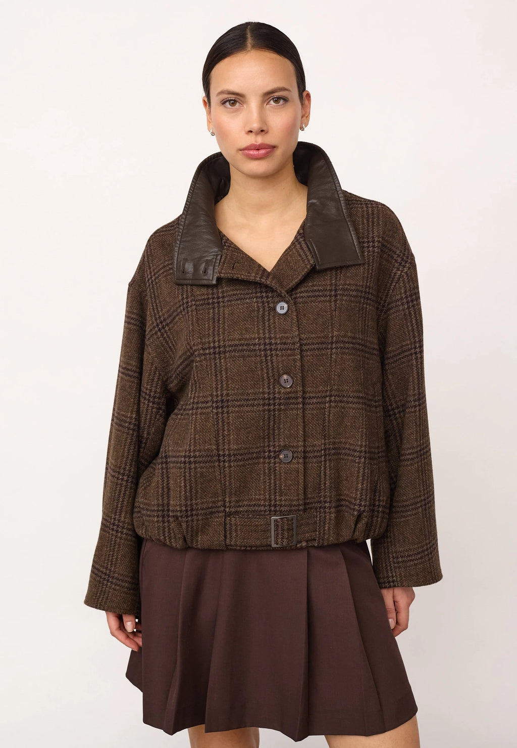 Olva Check Balloon Jacket