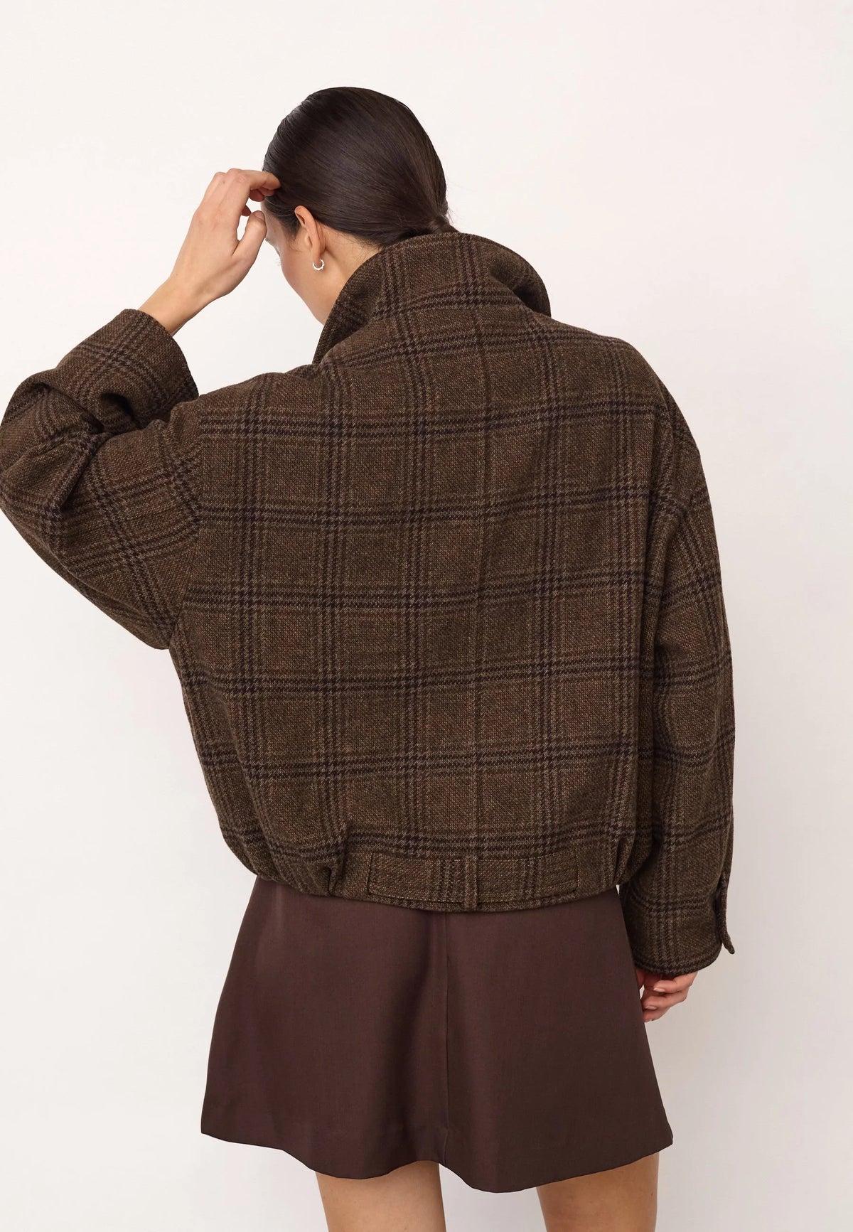 Olva Check Balloon Jacket