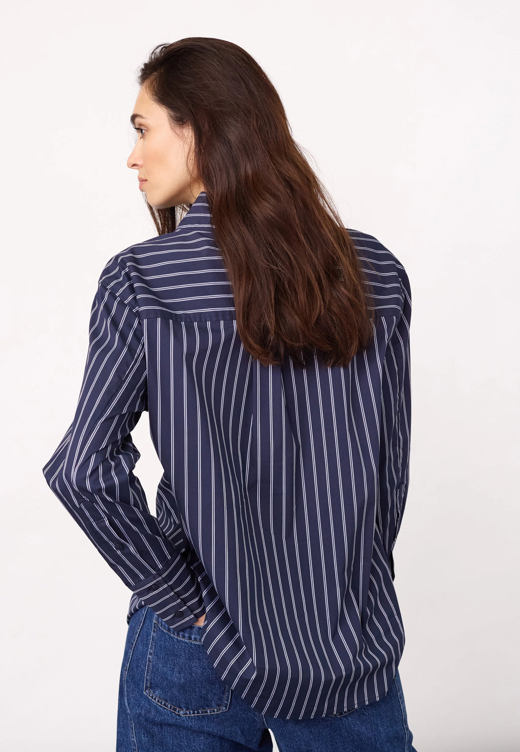 Somo Stripe Funnel Neck Shirt
