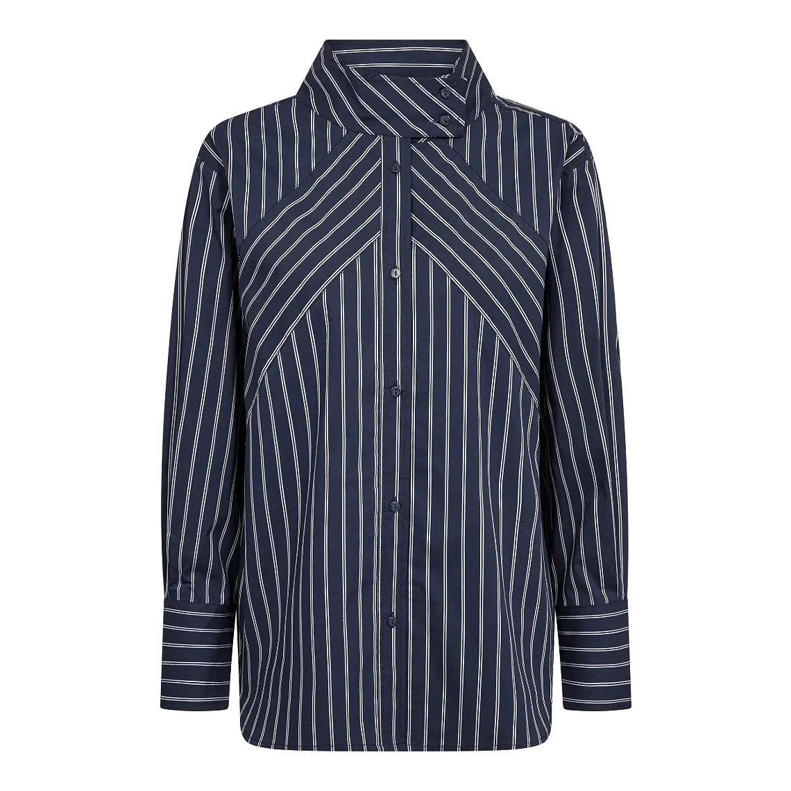 Somo Stripe Funnel Neck Shirt