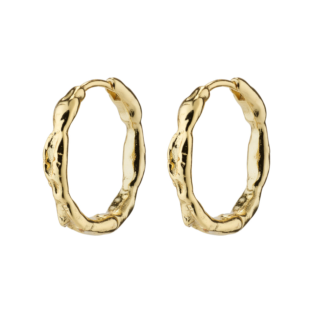 EDDY organic shaped medium hoops gold plated