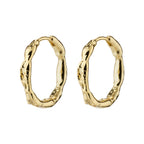 EDDY organic shaped medium hoops gold plated