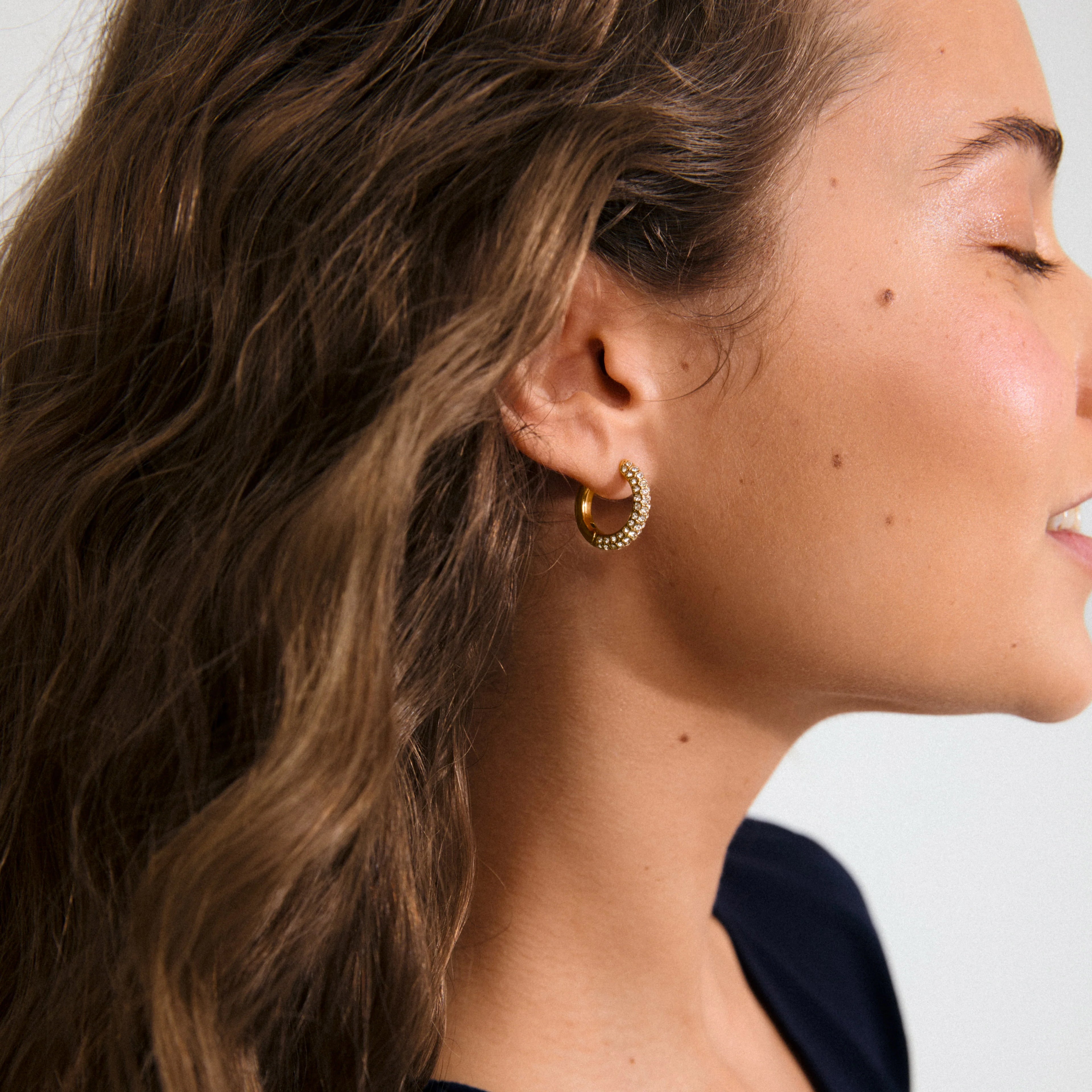 Tatum medium hoops gold plated