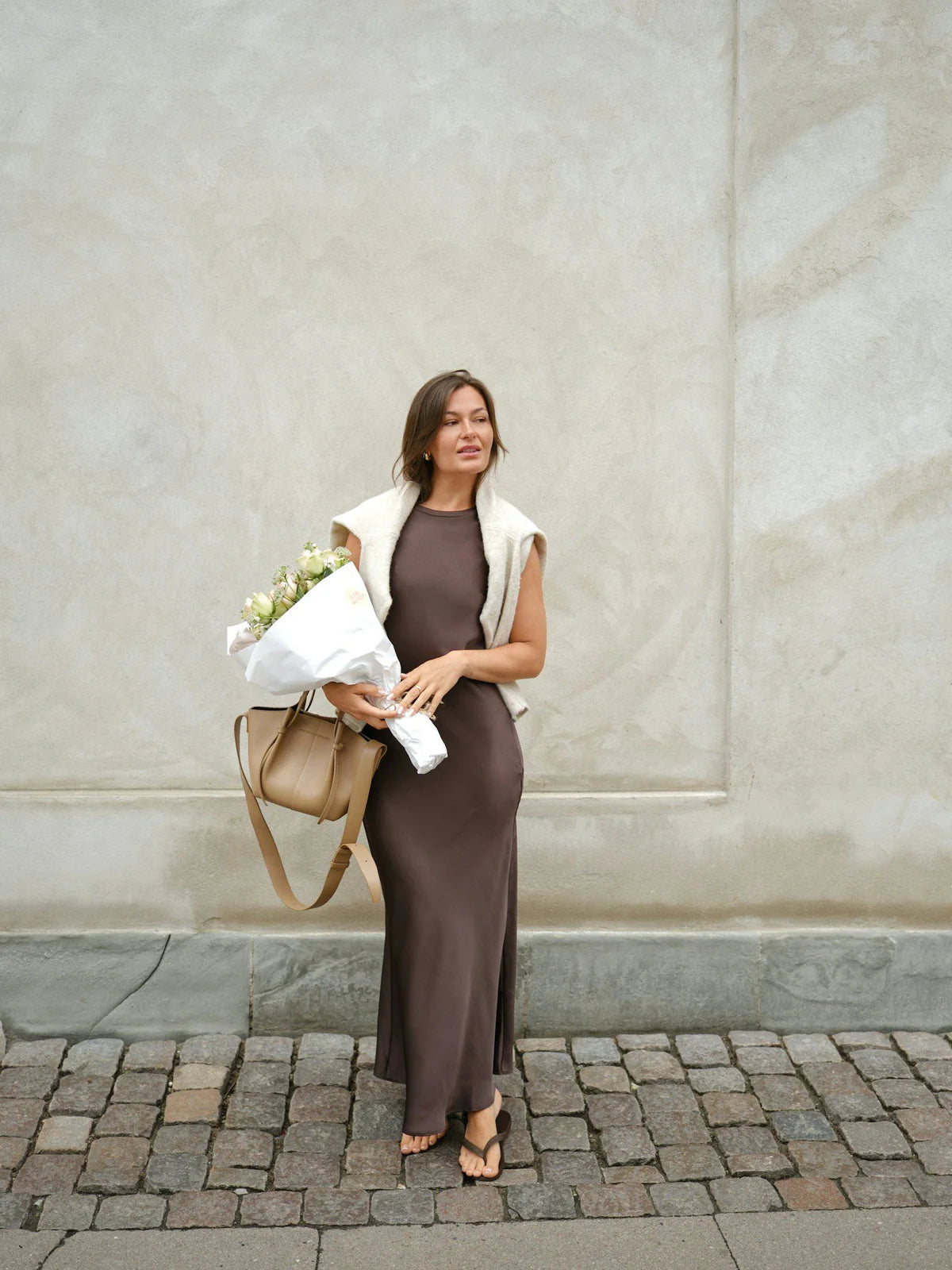 Celinie heavy sateen dress