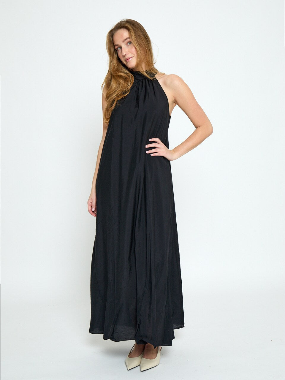 Opeya Solid Halterneck Dress
