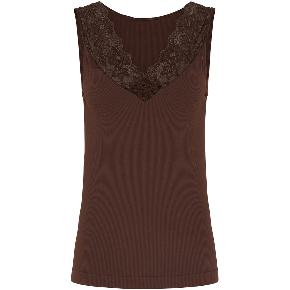 Belen rib v-lace top