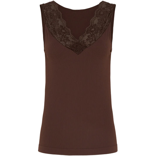 Belen rib v-lace top