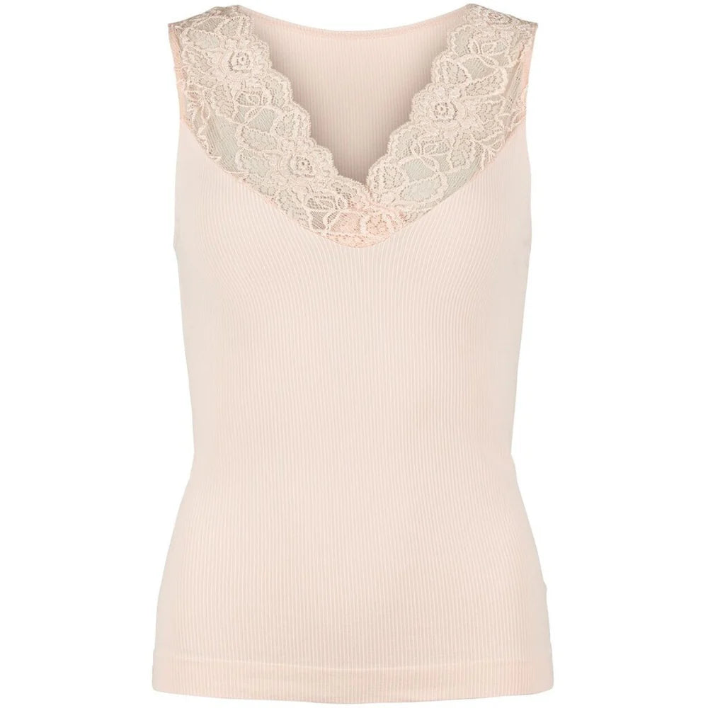 Belen rib v-lace top