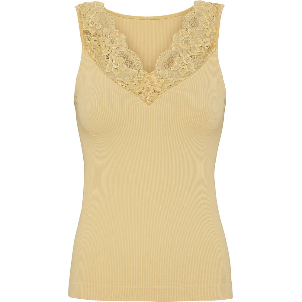 Belen rib v-lace top