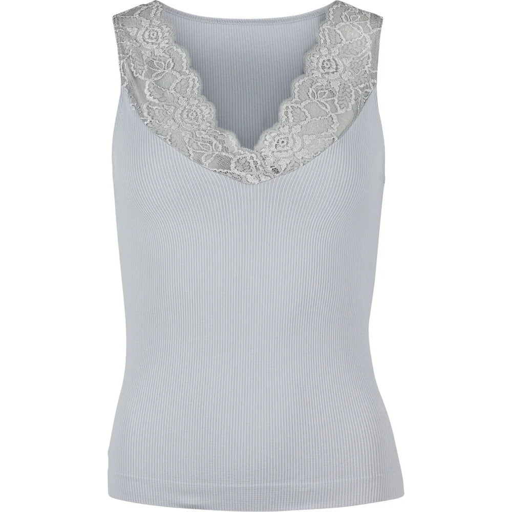 Belen rib v-lace top