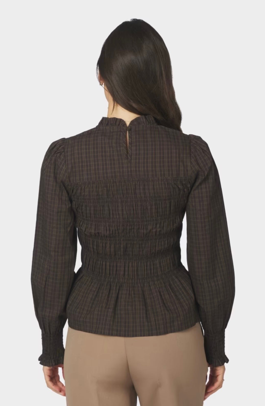 Possa Big Check Blouse