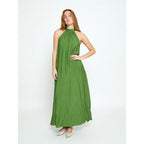 Opeya Solid Halterneck Dress