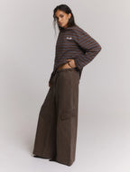 Mila Ladies Woven Washed Wide Leg Cardgo Pants