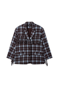 Tori Ladies woven Check Blazer Fringers