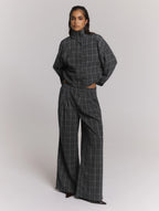 Skye Ladies Woven Oversized Check Jacket