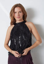 Silla Sequin Halter Top