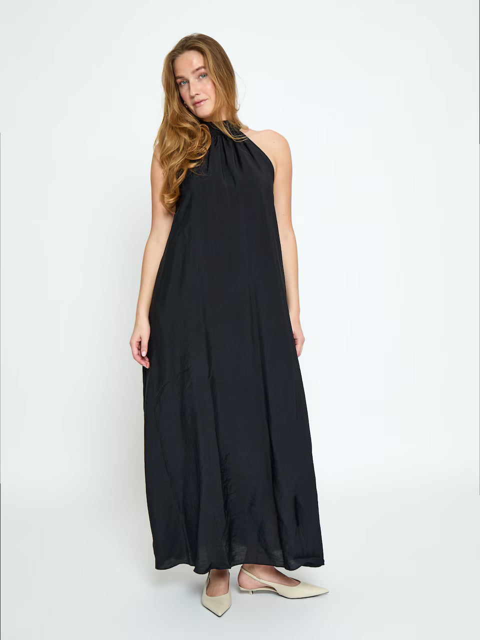 Opeya Solid Halterneck Dress