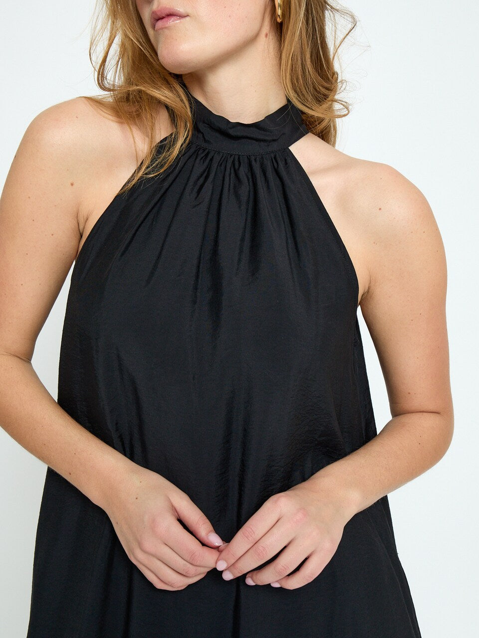 Opeya Solid Halterneck Dress