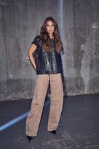 Drew Barrel Panel Tall Jeans Camel