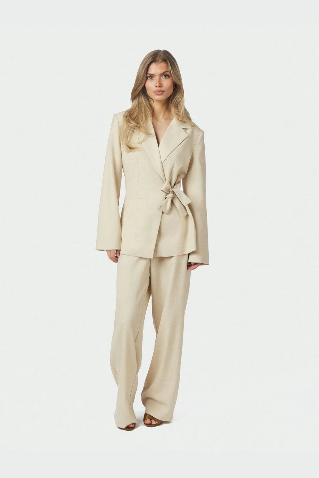 Carmia Melange Tie Blazer