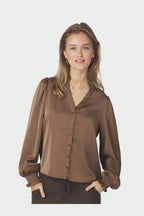 Delsie Drapy Sateen Blouse