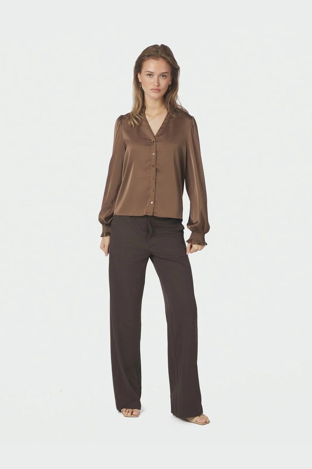 Delsie Drapy Sateen Blouse