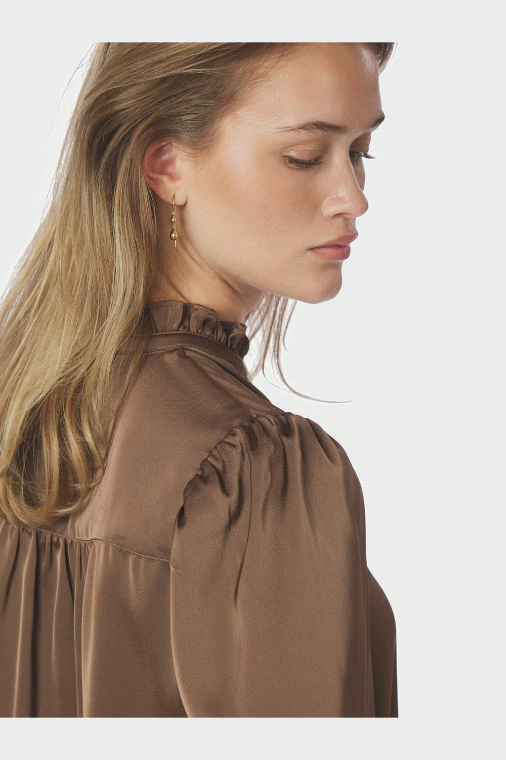 Delsie Drapy Sateen Blouse